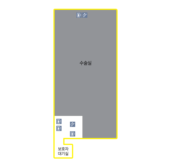 건물을 중심으로 북쪽에는 엘리베이터, 계단이 있으며 남쪽에는 엘리베이터, 계단이 있습니다. 